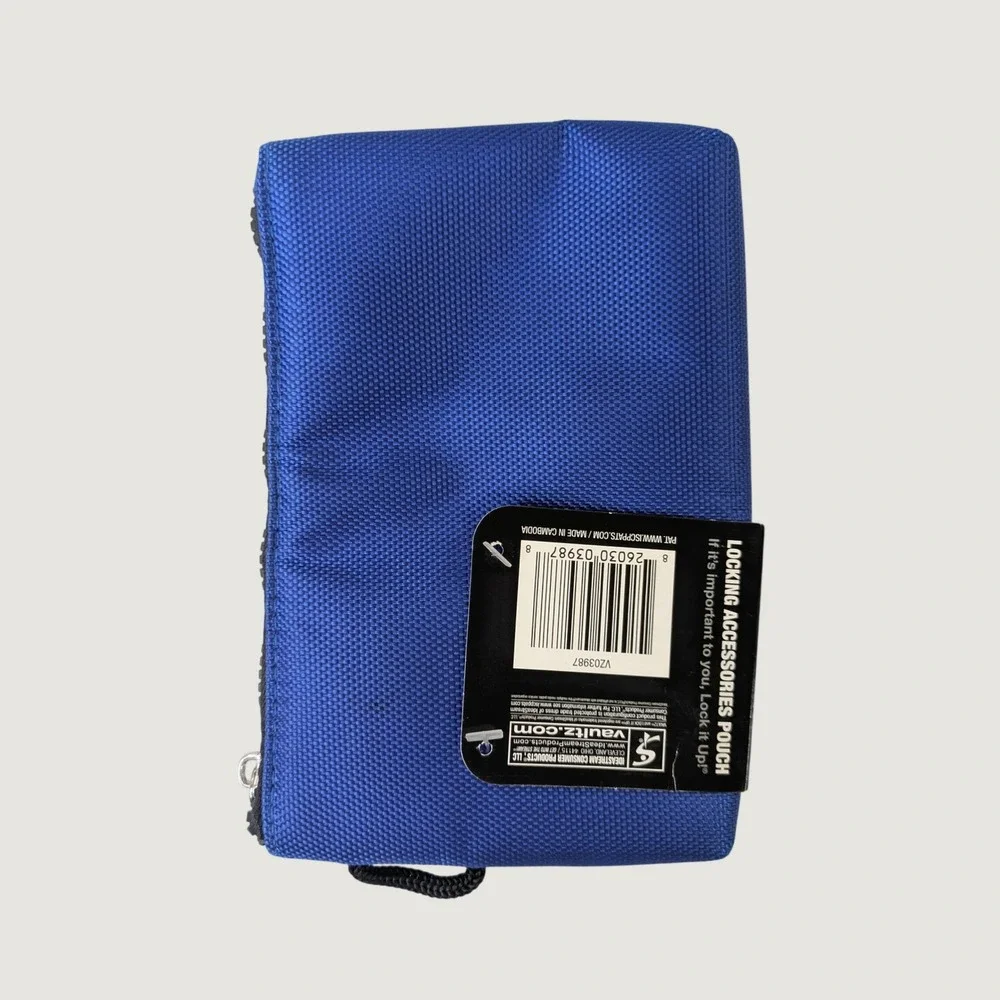 Vaultz Combination Locking Security Pouch 5x8‎ Blue School Office Travel Privacy